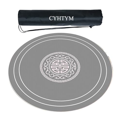 CYHTYM Chinesische runde Mahjong-Matte, mit Aufbewahrungstasche, geeignet für Desktop-Spiele und Esstische(95cm/37.4") von CYHTYM