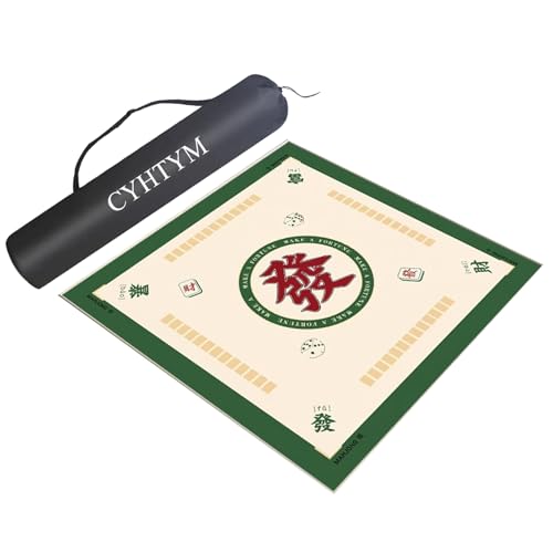 CYHTYM Chinesisches Mahjong-Tischset, rutschfeste, geräuschreduzierende Tischdecke, für Pokerkarten, Brettspiele und Legespiele(Green,75cm/29.5") von CYHTYM