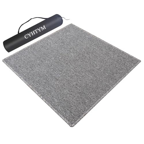 CYHTYM Einfarbige quadratische Mahjong-Matte, rutschfest und geräuschlos, mit Aufbewahrungstasche(Gray,73cm/28.7") von CYHTYM