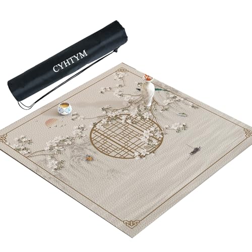 CYHTYM Geräuschreduzierende und rutschfeste Mahjong-Matte, geeignet für Esstische, Mahjong-Tische(Gray2,140cm/55.1") von CYHTYM