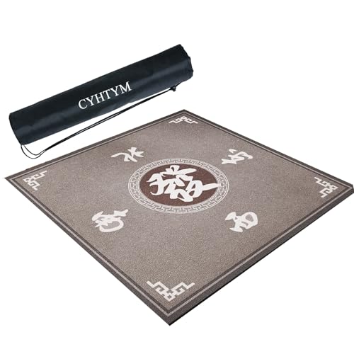 CYHTYM Graue große, Dicke, geräuschreduzierende Mahjong-Matte, zuschneidbare Tischmatte(Gray1,90CM/35.4") von CYHTYM