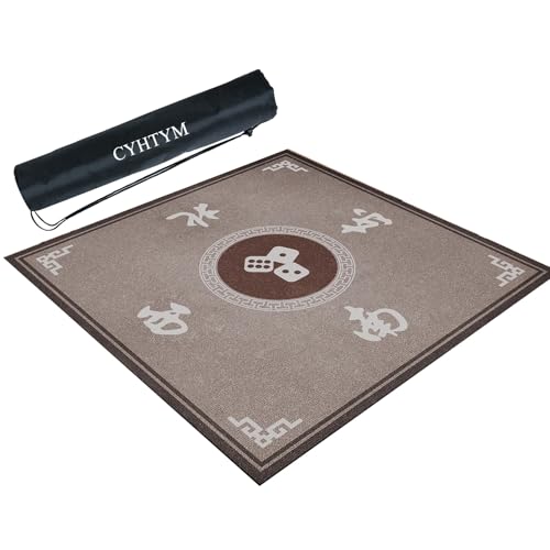 CYHTYM Große, verdickte, geräuschreduzierende Mahjong-Matte, rutschfeste Tischmatte im chinesischen Stil, kann zugeschnitten Werden(Gray1,120cm/47.2") von CYHTYM