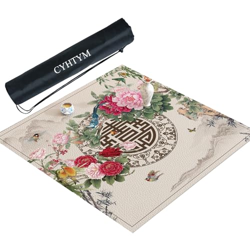 CYHTYM Große Mahjong-Matte, Neue Tischmatte im chinesischen Stil mit Aufbewahrungstasche(100CM/39.3") von CYHTYM