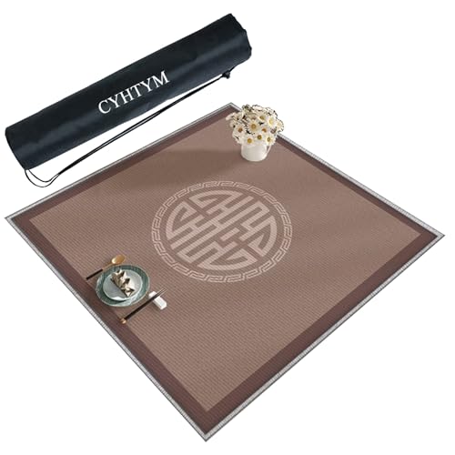 CYHTYM Große Mahjong-Matte im chinesischen Stil mit Gummirückseite, weicher und Rutschfester Tischdecke ﻿(100CM/39.3") von CYHTYM