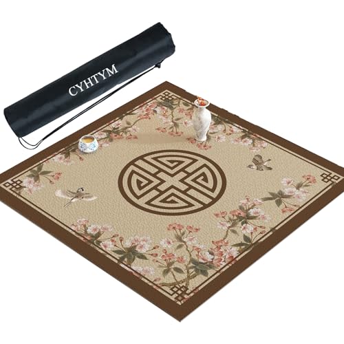 CYHTYM Große Mahjong-Matte mit Aufbewahrungstasche, Wärmeisolierung und Geräuschreduzierung(Brown4,120cm/47.2") von CYHTYM