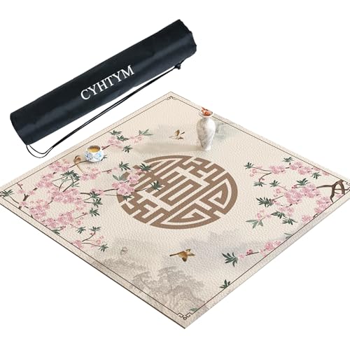 CYHTYM Große Mahjong-Matte mit Aufbewahrungstasche, Wärmeisolierung und Geräuschreduzierung(Brown5,90CM/35.4") von CYHTYM