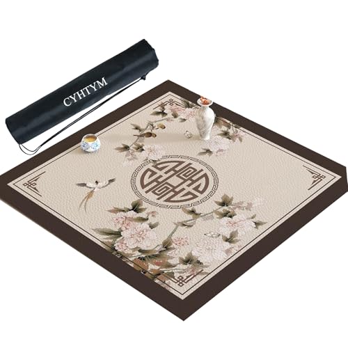 CYHTYM Große Mahjong-Matte mit Aufbewahrungstasche, Wärmeisolierung und Geräuschreduzierung(Brown6,70CM/27.5") von CYHTYM