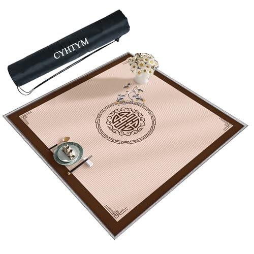 CYHTYM Große Mahjong-Matte mit Gummirückseite, Rutschfester und geräuschreduzierender Tischdecke(60CM/23.6") von CYHTYM