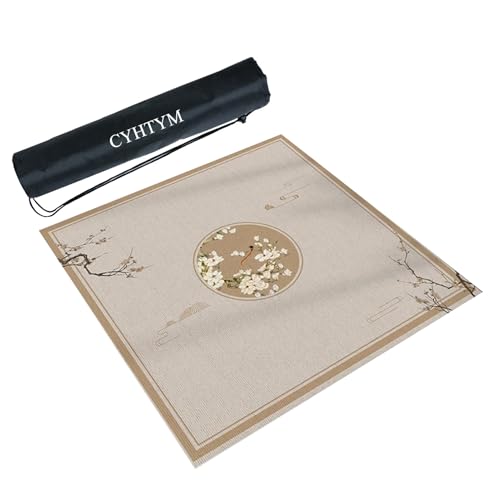 CYHTYM Große Mahjong-Matte mit Gummirückseite, weiche und rutschfeste Tischdecke, Tischdecke für Mahjong-Poker und Kachelspiel(Gray2,80CM/31.5") von CYHTYM