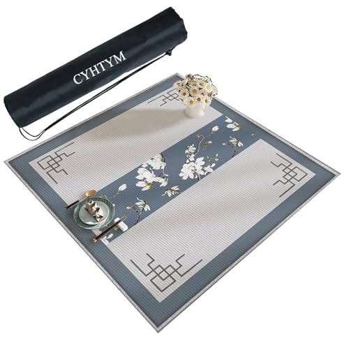 CYHTYM Große Mahjong-Matte mit schwarzer Tragetasche, Rutschfester und verschleißfester Tischdecke(60CM/23.6") von CYHTYM