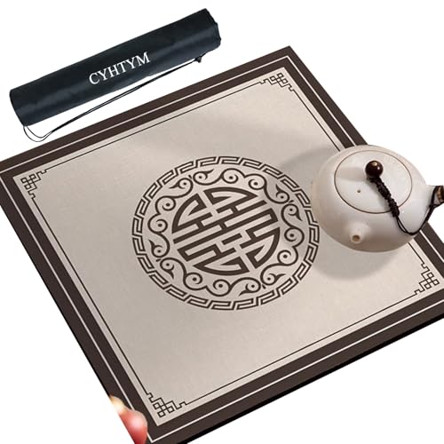 CYHTYM Große chinesische Mahjong-Matte, quadratische Tischmatte mit Wärmeisolierung, Wasseraufnahme und Geräuschreduzierung(Brown1,120cm/47.2") von CYHTYM
