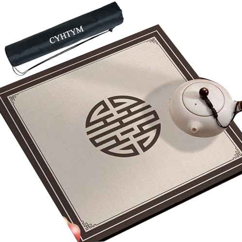 CYHTYM Große chinesische Mahjong-Matte, quadratische Tischmatte mit Wärmeisolierung, Wasseraufnahme und Geräuschreduzierung(Brown2,85cm/33.4") von CYHTYM