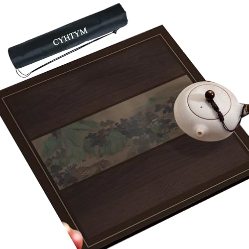 CYHTYM Große quadratische Mahjong-Matte im chinesischen Stil, geeignet für Teetische, Esstische und Tischspiele(Brown1,70CM/27.5") von CYHTYM