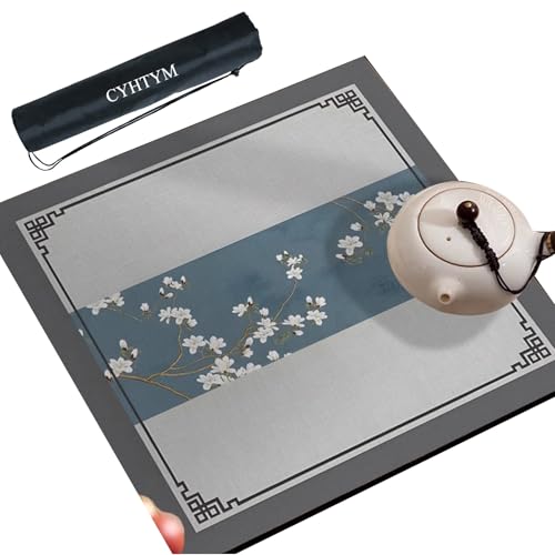 CYHTYM Große quadratische Mahjong-Matte im chinesischen Stil, geeignet für Teetische, Esstische und Tischspiele(Gray1,110cm/39.3") von CYHTYM