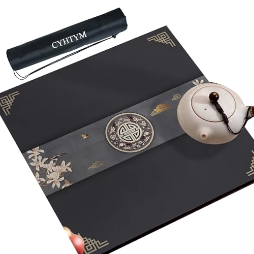 CYHTYM Große quadratische Mahjong-Matte im chinesischen Stil, geeignet für Teetische, Esstische und Tischspiele(Gray2,85cm/33.4") von CYHTYM