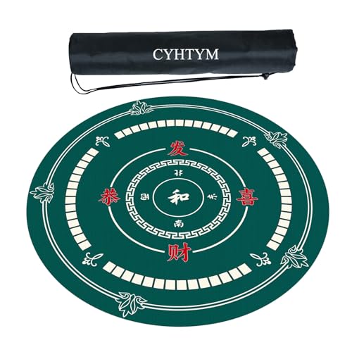 CYHTYM Großes, rundes Mahjong-Tischset, geeignet für Poker und Tischspiele(Green,85cm/33.4") von CYHTYM