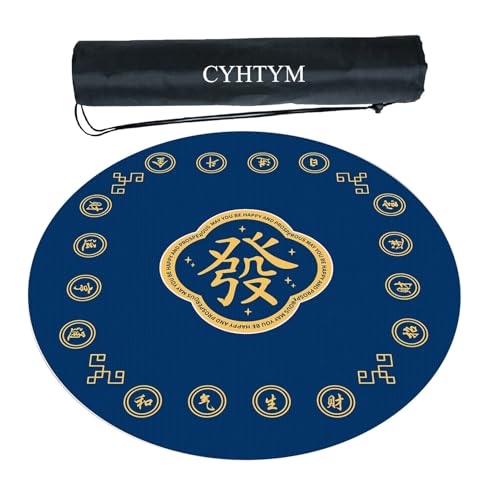 CYHTYM Großes Mahjong-Tischset, geeignet für Poker, Schachbrett und Spielkarten(Blue,85cm/33.4") von CYHTYM
