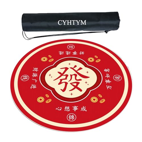 CYHTYM Großes Mahjong-Tischset, geeignet für Poker, Schachbrett und Spielkarten(Red1,120cm/47.2") von CYHTYM