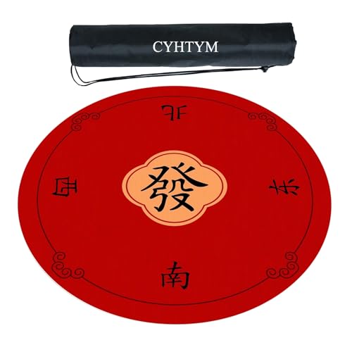 CYHTYM Großes Mahjong-Tischset, geeignet für Poker, Schachbrett und Spielkarten(Red3,80CM/31.5") von CYHTYM