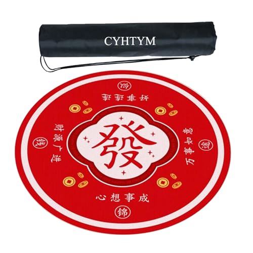 CYHTYM Großes Mahjong-Tischset, geeignet für Poker, Schachbrett und Spielkarten(Red4,70CM/27.5") von CYHTYM