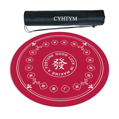 CYHTYM Großes Mahjong-Tischset, geeignet für Poker, Schachbrett und Spielkarten(Red5,120cm/47.2") von CYHTYM