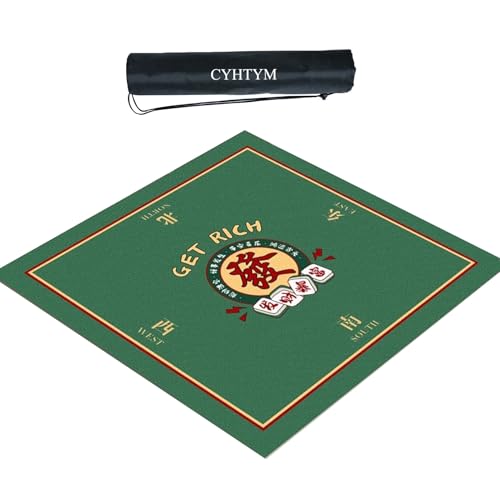 CYHTYM Mahjong-Matte aus Wildleder, Anti-Rutsch-Matte für Tischspiele, geeignet für Spielkarten, Schachbretter und Poker(Green-1,90X90CM/35.4x35.4) von CYHTYM