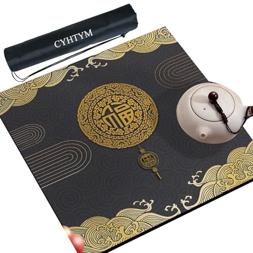 CYHTYM Mahjong-Matte aus dickem Gummi mit Rutschfester Unterseite, geräuscharme, wärmeisolierende und saugfähige Schreibtischunterlage(90CM/35.4") von CYHTYM