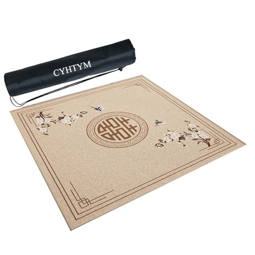 CYHTYM Mahjong-Matte im chinesischen Stil, geeignet für Poker- und Brettspielmatten(Brown1,60CM/23.6") von CYHTYM