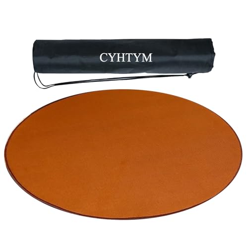 CYHTYM Mahjong-Matte in Volltonfarbe mit Aufbewahrungstasche, geeignet für den Schreibtisch und für Tragen im Freien(Brown,60CM/23.6") von CYHTYM