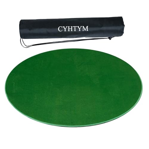 CYHTYM Mahjong-Matte in Volltonfarbe mit Aufbewahrungstasche, geeignet für den Schreibtisch und für Tragen im Freien(Green,60CM/23.6") von CYHTYM