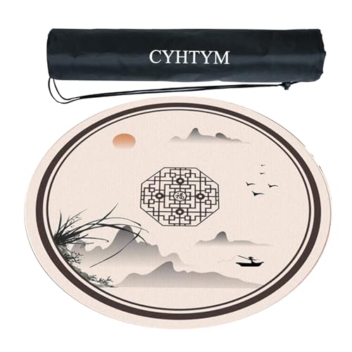CYHTYM Mahjong-Matte mit schwarzer Aufbewahrungstasche, Tischmatte mit verdickter Kante(100CM/39.3") von CYHTYM