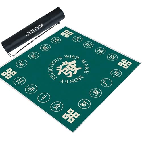 CYHTYM Mahjong-Matte mit schwarzer Aufbewahrungstasche, geeignet für Poker, Spielkarten(Green,120cm/47.2") von CYHTYM