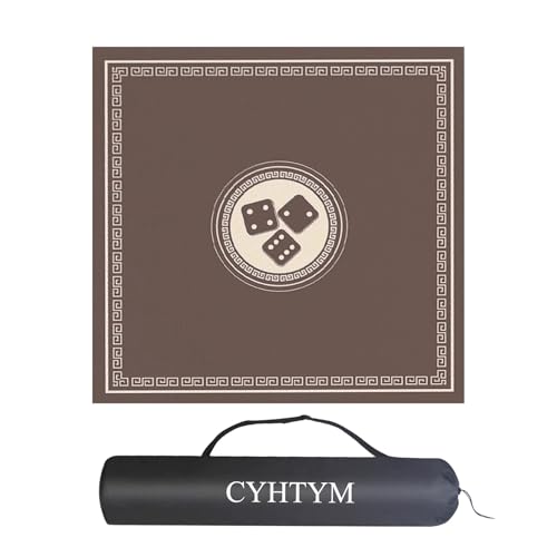 CYHTYM Mahjong-Matte mit schwarzer Tragetasche, rutschfest und geräuschreduzierend, für Poker, Karten, Brettspiele(Brown,140cm/55.1") von CYHTYM