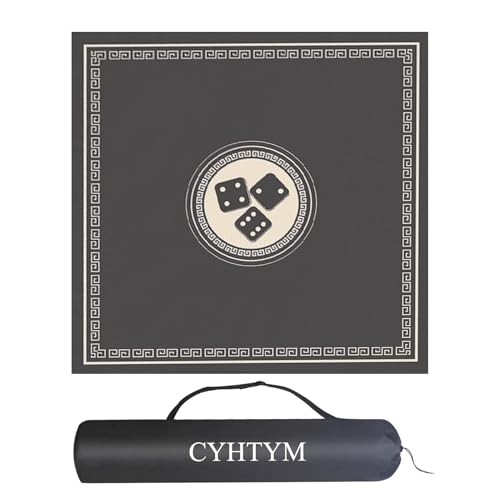 CYHTYM Mahjong-Matte mit schwarzer Tragetasche, rutschfest und geräuschreduzierend, für Poker, Karten, Brettspiele(Gray,120cm/47.2") von CYHTYM