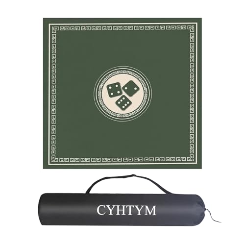 CYHTYM Mahjong-Matte mit schwarzer Tragetasche, rutschfest und geräuschreduzierend, für Poker, Karten, Brettspiele(Green,70CM/27.5") von CYHTYM