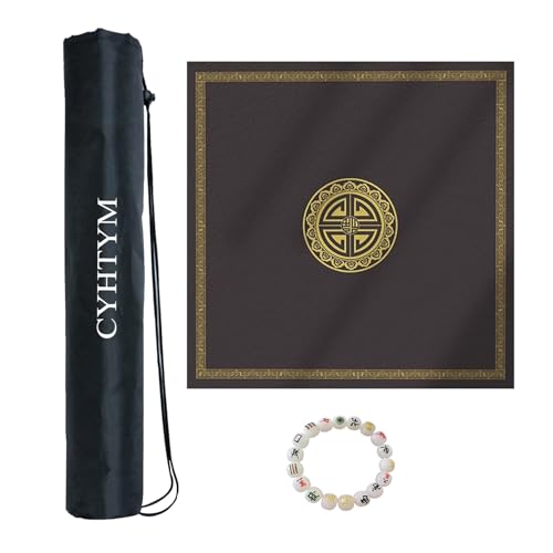 CYHTYM Mahjong-Spielmatte mit Aufbewahrungstasche, quadratische, Faltbare Tischmatte, rutschfest, geräuscharm und geräuschreduzierend(Grey-2,70CM/27.5") von CYHTYM