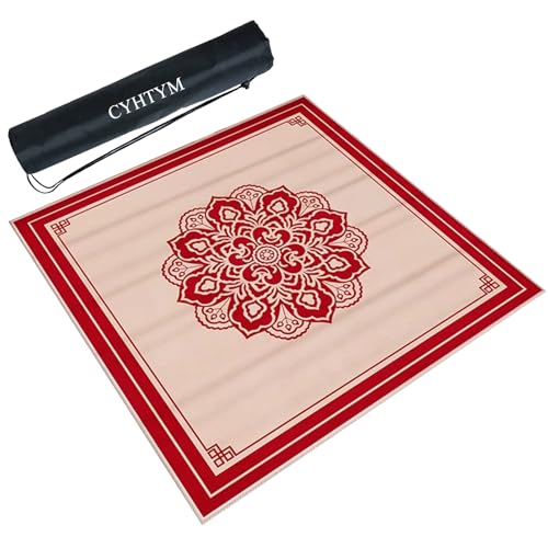 CYHTYM Neue rote Mahjong-Matte im chinesischen Stil, geeignet für Esstische, Mahjong-Tische(Red1,60CM/23.6") von CYHTYM