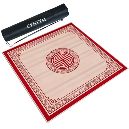 CYHTYM Neue rote Mahjong-Matte im chinesischen Stil, geeignet für Esstische, Mahjong-Tische(Red2,140cm/55.1") von CYHTYM