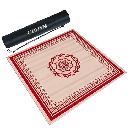 CYHTYM Neue rote Mahjong-Matte im chinesischen Stil, geeignet für Esstische, Mahjong-Tische(Red3,60CM/23.6") von CYHTYM