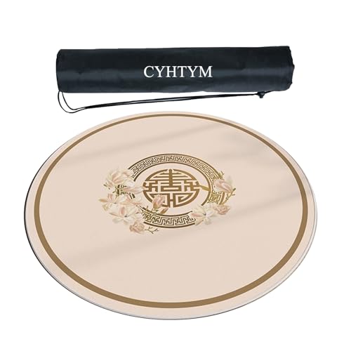 CYHTYM Neue runde Mahjong-Matte im chinesischen Stil, weich, geräuschreduzierend und rutschfest(140cm/55.1") von CYHTYM