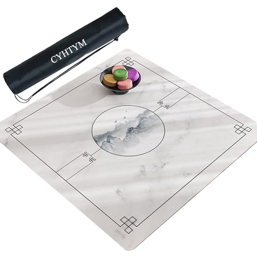 CYHTYM Neue weiche Mahjong-Matte aus PU im chinesischen Stil, Wird mit Einer schwarzen Aufbewahrungstasche für einfachen Transport geliefert(Gray,120cm/47.2") von CYHTYM