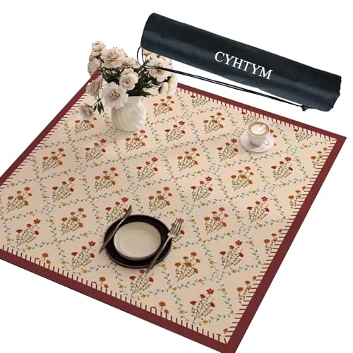 CYHTYM Quadratische Mahjong-Matte, Geräuschreduzierende und rutschfeste Tischmatte aus Leder, kann beliebig zugeschnitten Werden(Red1,140cm/55.1") von CYHTYM