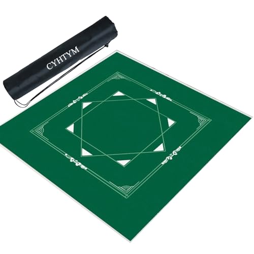 CYHTYM Quadratische Mahjong-Matte, leise, rutschfeste Tischmatte(Green2,140cm/55.1") von CYHTYM