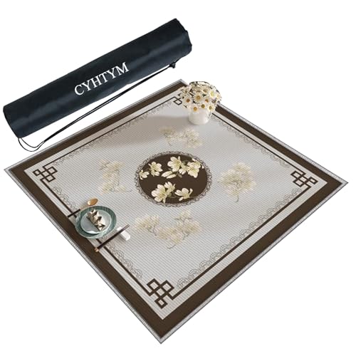 CYHTYM Quadratische Mahjong-Matte mit schwarzer Tragetasche, Dicke rutschfeste Mahjong-Tischmatte, Tischmatte(60CM/23.6") von CYHTYM