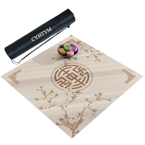 CYHTYM Quadratische chinesische Mahjong-Matte mit Aufbewahrungstasche, Geräuschreduzierung und Isolierung(120cm/47.2") von CYHTYM