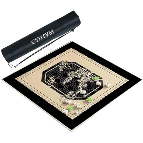 CYHTYM Quadratisches großes Mahjong-Tischset, geeignet für Desktop-Spiele(Black2,70CM/27.5") von CYHTYM