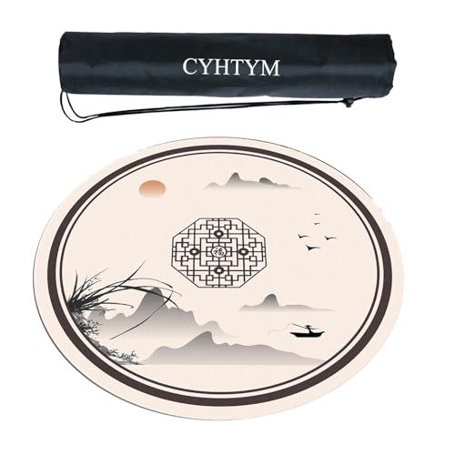 CYHTYM Runde Mahjong-Matte, große, leise, rutschfeste Tischmatte mit Aufbewahrungstasche(95cm/37.4") von CYHTYM