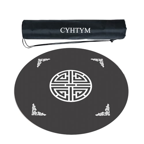 CYHTYM Runde Neue chinesische Mahjong-Matte, großes Dickes und weiches Tischkissen, waschbar(Gray,60CM/23.6") von CYHTYM