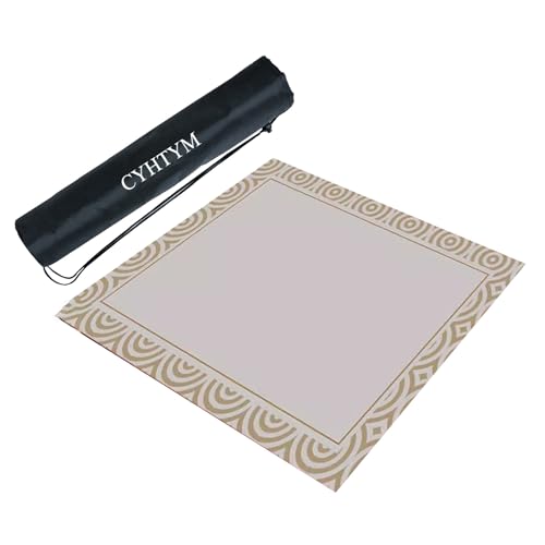 CYHTYM Tragbare Mahjong-Matte mit schwarzer Aufbewahrungstasche, große rutschfeste und geräuschreduzierende Tischmatte(95cm/37.4") von CYHTYM