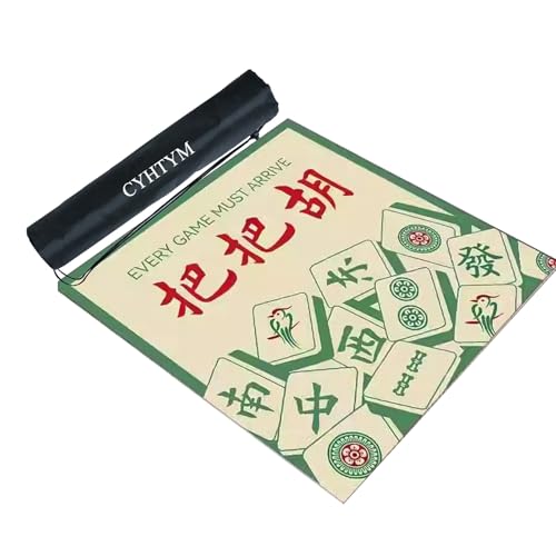 CYHTYM Verdickte, geräuscharme, rutschfeste und geräuschreduzierende Mahjong-Matte, Wird mit Einer um die Kanten gewickelten Tischmatte geliefert(60CM/23.6") von CYHTYM